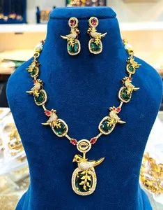Authentic Gold-plated peacock Necklace Set