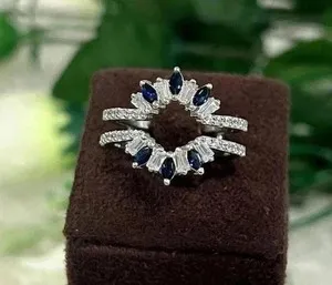 Authentic Celestial Sapphire Guardian - Ethereal Marquise Wrap Talisman of Intuition