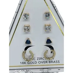Authentic Celestial Yuletide Harmony: 18K Gold-Plated Christmas Earrings & Ornament Set