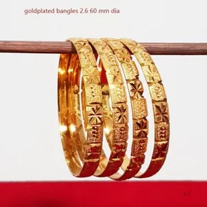 Authentic 22K Gold Plated 4‑Piece Bangle Bracelet Set | Indian Ethnic Traditional Jeweller