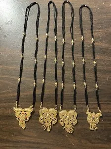 Authentic 4 PIECE LOT HANDMADE INDIA GOLD PLATED NECKLACE BRIDAL: 30”