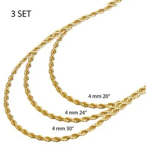 Authentic The Trinity of Eternal Radiance: Sacred Gold-Plated Rope Chain Alchemy Set