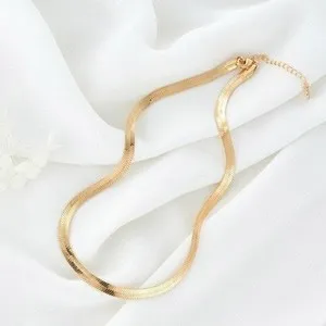 Authentic One Piece 18K Gold Plated Chain Necklace Length 18 Inch with 2" Extender GZX611