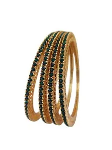 Authentic Gilded Echoes of Bollywood: The Fourfold Harmony Bangles