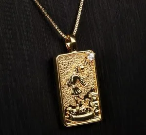 Authentic The Fool Tarot Card Pendant Charms 18K Gold Plated Witchy Amulet Lot of 12