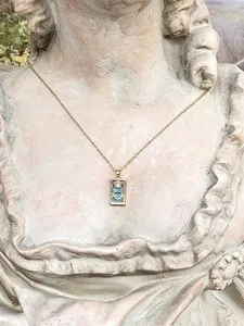 Authentic Victorian Trading The Empress Crown & Heart Tarot Card Gold Plated Necklace 29I