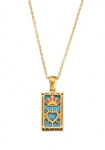 Authentic Tarot Card Pendant Necklace - The Empress Card - 18K Gold Plated - Star Sign
