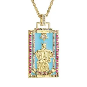 Authentic Arcane Fortune: Dainty 14K Gold‑Plated Tarot Card Pendant