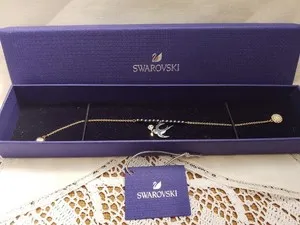 Authentic Swarovski Tarot Magic Blue Bird Bracelet Gold Plated Boxed