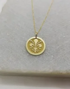 Authentic Engraved Tower Tarot Card Pendant 14K Yellow Gold Plated 925 Sterling Silver