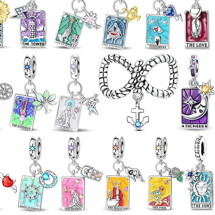 Authentic 925 Sterling Silver Beaded Pendant Sun Moon Star Magic Tarot Vitality Suitable For Original 3Mm Bracelet Exquisite