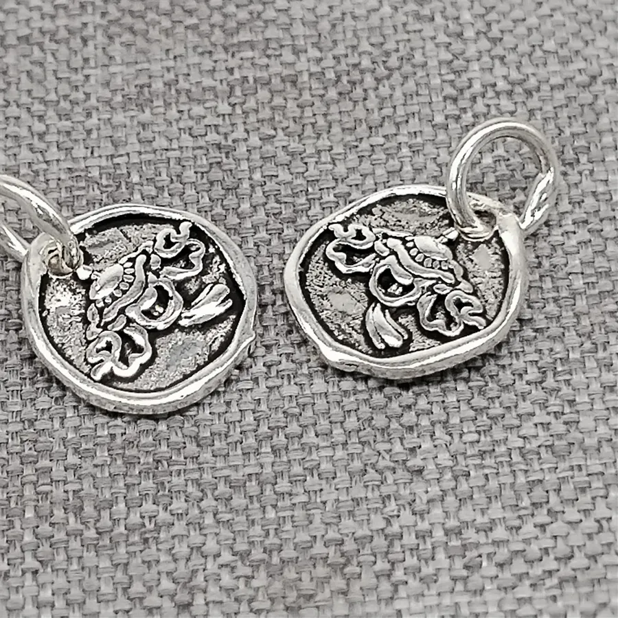 Authentic 4 Pieces of 925 Sterling Silver Buddhism Umbrella Charms for Meditation Bracelet Necklace