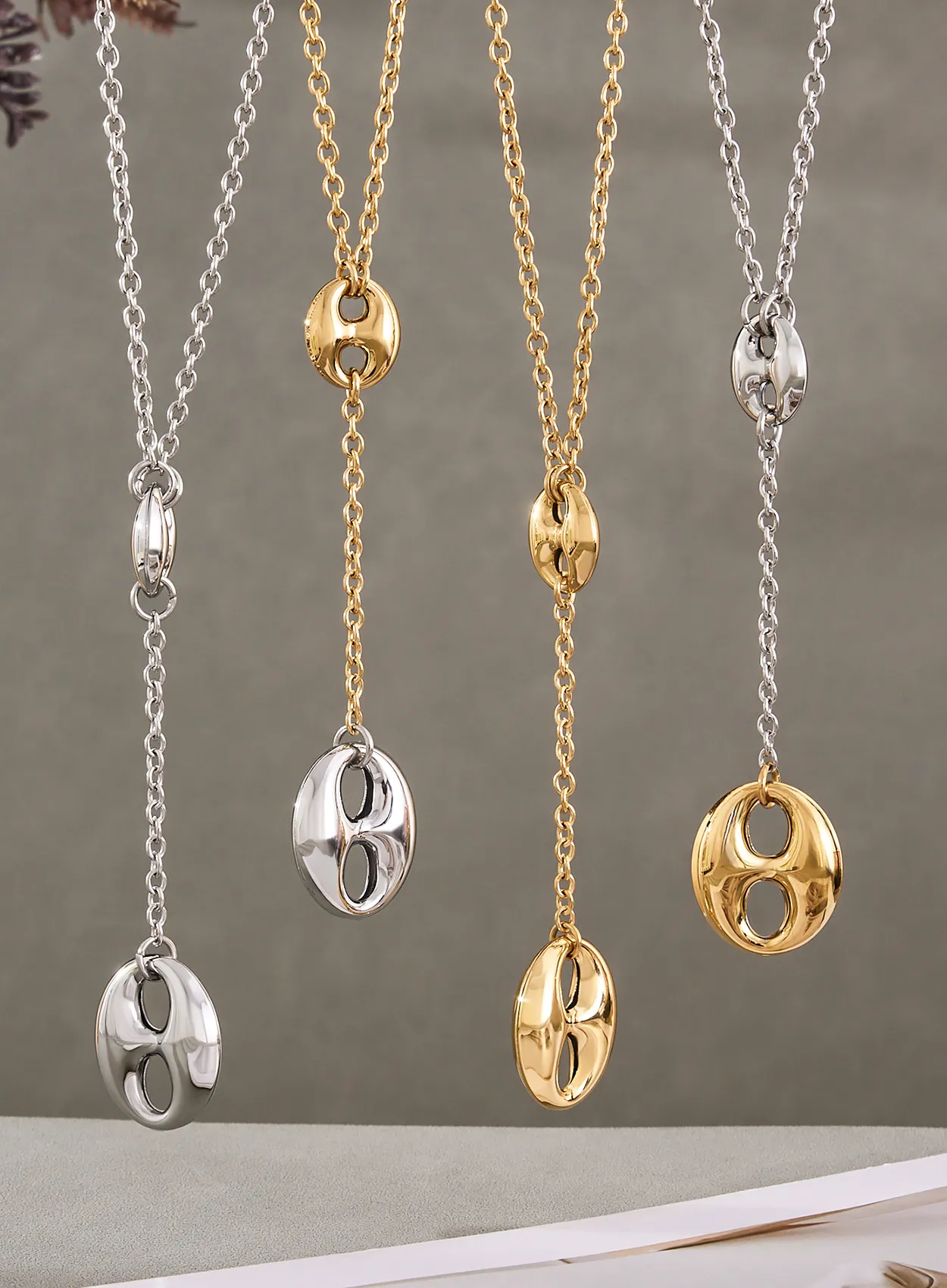 Authentic Trendy 4 Models Y Necklace For Women 18k Gold Plated Lariat Necklace Chain Pendant Necklaces Dainty Jewelry