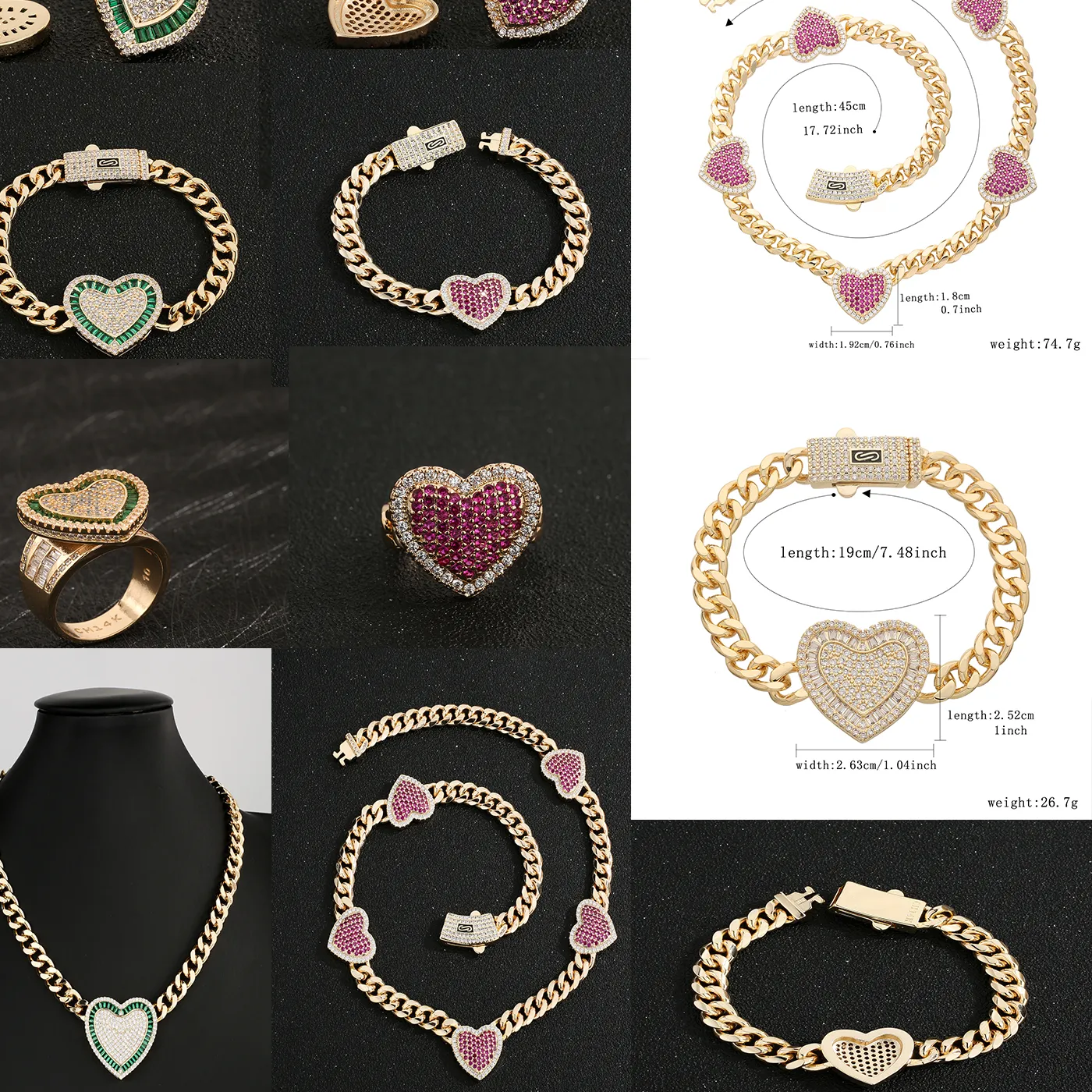 Authentic Heart-Shaped Jewelry Sets Are a Perfect Year's and Valentine's Day for Girls, Girlfriends, and Mothers
