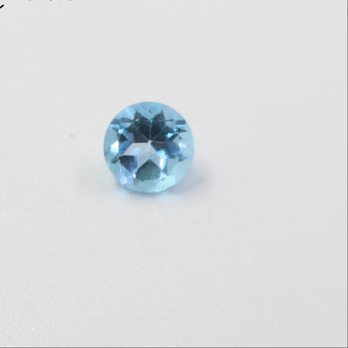 Authentic 3 Pieces A Pack Natural Topaz Loose Genmstone 4mm Round Cut Light Blue Topaz Gemstone Jewelry DIY Supplier