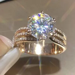 Authentic The Astral Luminance Solitaire Moissanite Ring in 14K Yellow Gold Plated