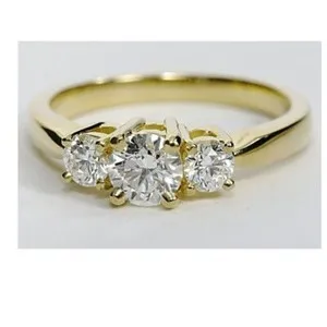 Authentic 2.30 Ct Round Simulated Diamond Women's Engagement Ring 14K Yellow Gold Plated