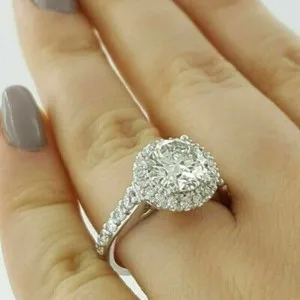 Authentic Celestial Radiance Moissanite Halo Commitment Ring - Sacred Union Amulet