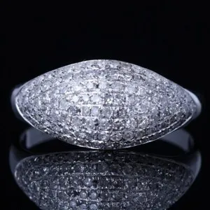 Authentic 2.30 Ct Round Cut Simulated Diamond Cluster Wedding Ring 14K White Gold Plated