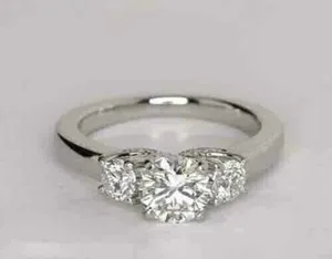 Authentic Celestial Trinity Convergence - Eternal Vow Simulated Diamond Radiance Ring