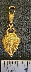 Authentic Vintage Gucci Gold Plated Knight Crest Shield Charm 1960's