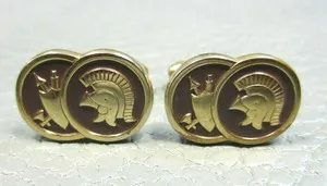 Authentic Sentinel of the Eternal Vanguard Heraldic Cufflinks - Gold Plated Talisman of Courage and Defense