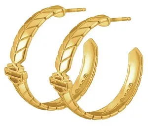 Authentic Celestial Guardian Bar and Shield Hoop Talismans - Sacred Sovereignty Gold-Plated Earrings