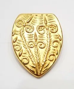 Authentic Vintage Shield Gold Plated Pin Brooch. Emblem Floral. Beautiful