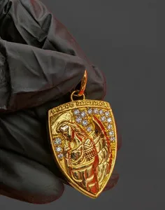 Authentic Celestial Guardian Shield: Saint Michael Archangel Moissanite Talisman