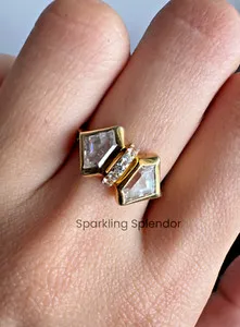 Authentic Moissanite Oracle's Golden Armor: Shield Cut Protection for the Devoted
