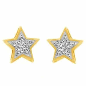 Authentic Celestial Star of Light Diamond Studs – Gold‑Plated Silver Guardians