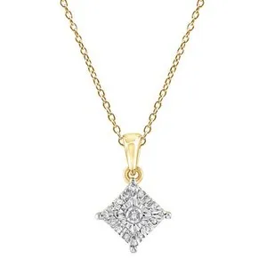 Authentic Radiant Solstice Diamond Square Talisman in Gold-Plated Light