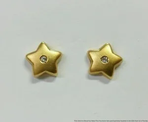 Authentic Celestial Starburst Earrings: 1/10ct Natural Diamond in Gold-Plated Halo
