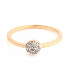 Authentic 1/10ct Natural Diamond 18K Yellow Gold Plated Sterling Cluster Ring