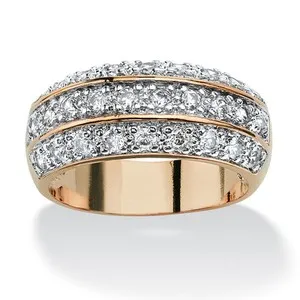 Authentic Radiant Luminary Triple Row Ring - Abundance and High-Vibration Gold Plated Talisman