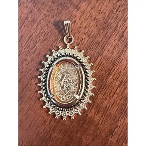 Authentic Oval Vintage Gold Plated Pendant Mounting