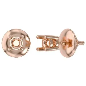 Authentic 5mm Round Sterling Silver Stud Earrings Mounting Screw Back Semi Mount