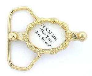 Authentic 30x22 30mm x 22mm Cabochon Cab Gold Plated Goldplated Belt Buckle Mounting CF84