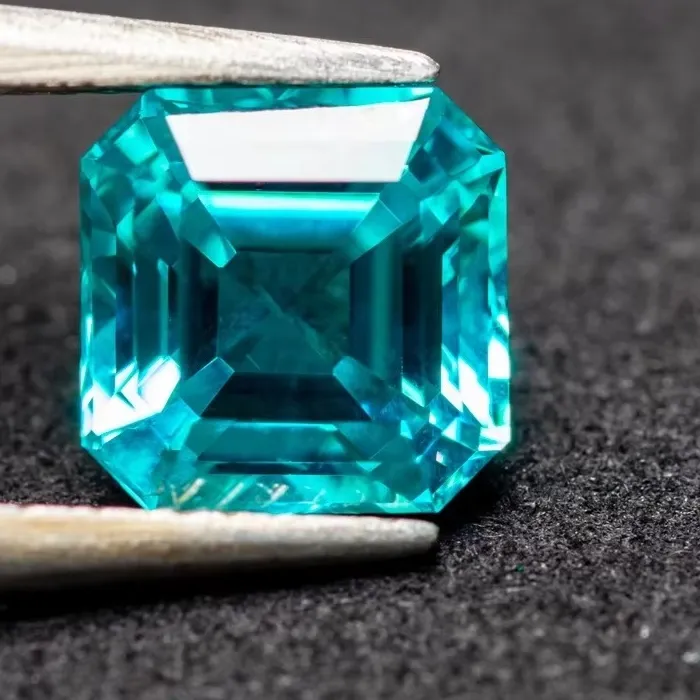 Authentic Celestial Azure Paraiba Sapphire Asscher Talisman - Sacred Gem of Inner Vision and Liquid Light