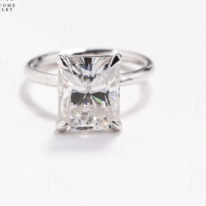 Authentic Radiant Rings Customize 1-10CT Moissanite Diamond 925 Sterling Silver Wedding Band Jewelry for Woman Premium Quality Charm Party