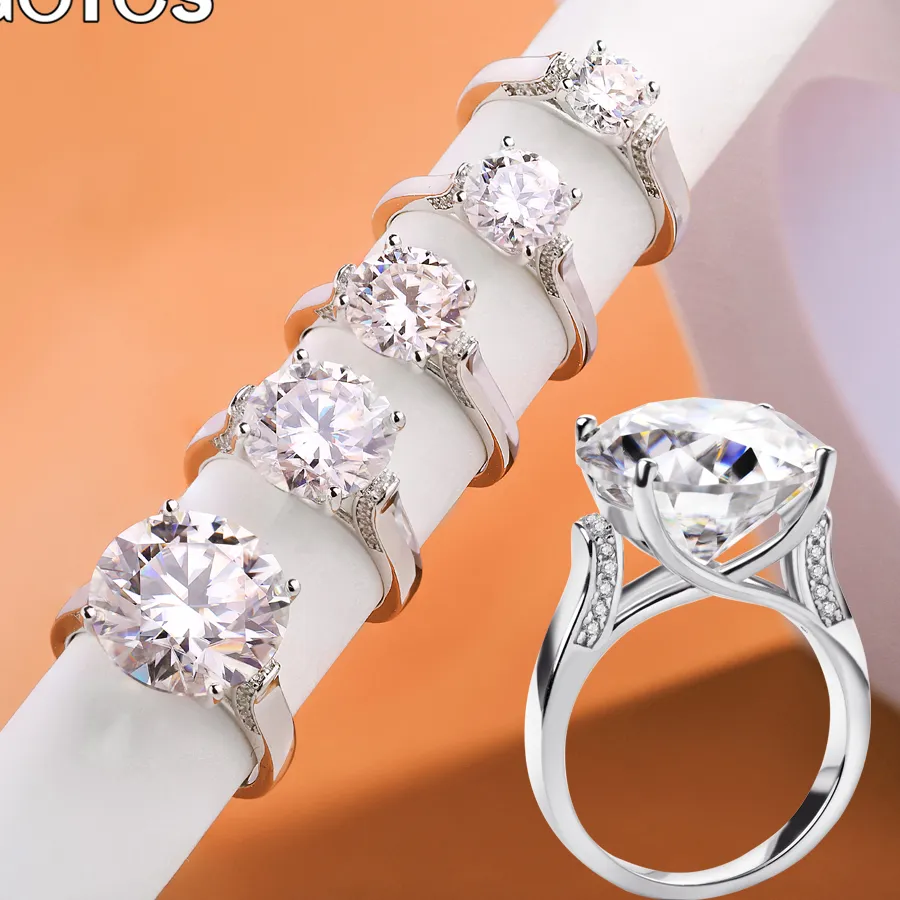 Authentic IGOTOS 925 Sterling Silver D Color 1/2/3/5/10CT Moissanite Rings Certified Sparkling Diamond Wedding Party Luxury Jewelry