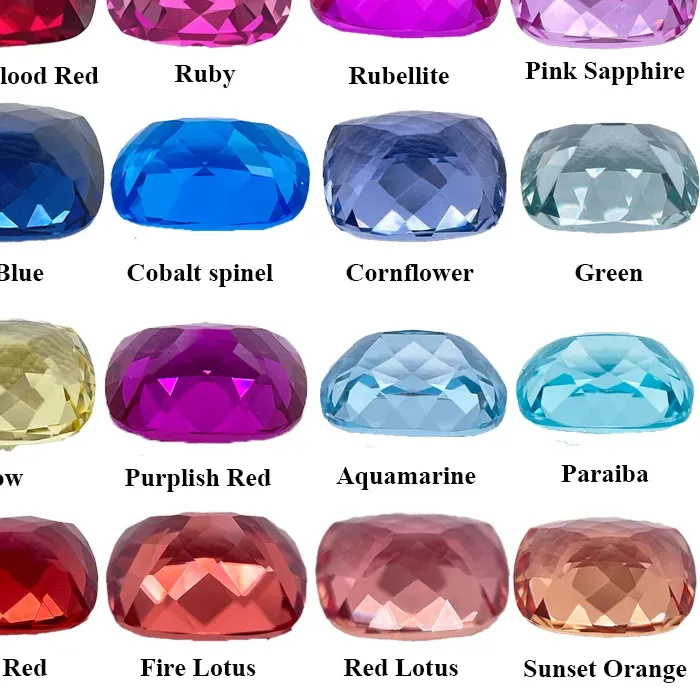 Authentic L-Lab Grown Sapphire Ruby Paraiba Padparadscha Cobalt Spinel Rectangle Cushion Cut Beads for Diy Jewelry Making with Certificate