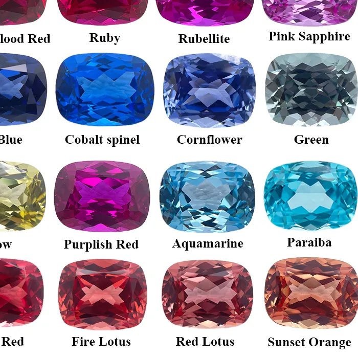 Authentic Lab Grown Sapphire Ruby Paraiba Padparadscha Cobalt Spinel Rectangle Cushion Cut Beads for Diy Jewelry Making with Certificate