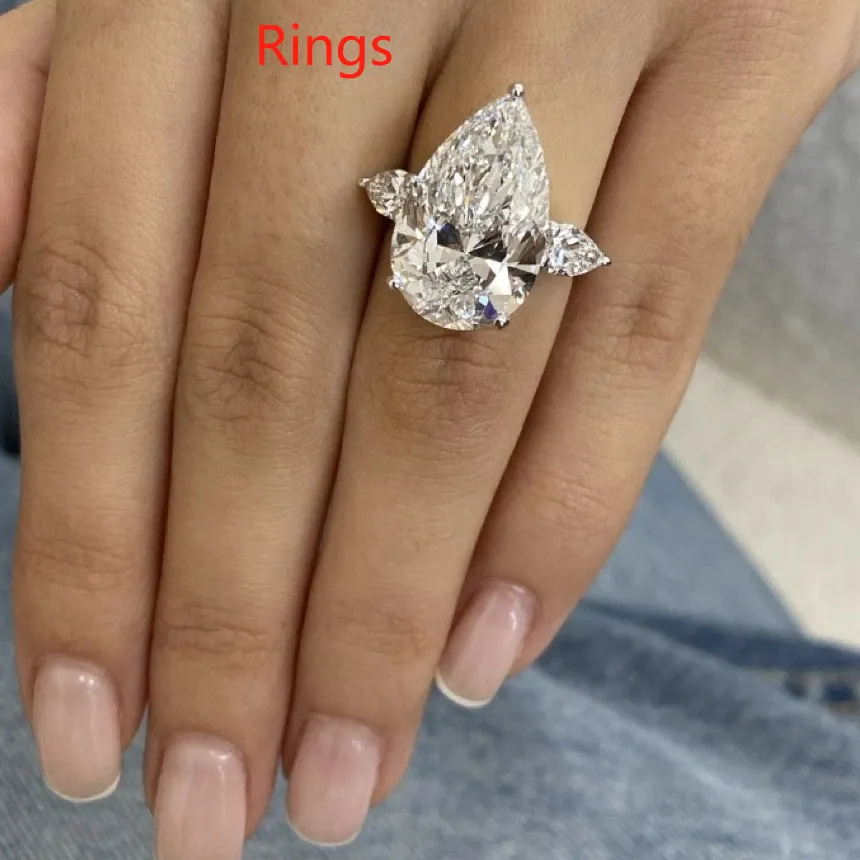 Authentic Celestial Trinity Pear-Cut Diamond Ring - Eternal Clarity and Abundance Amulet
