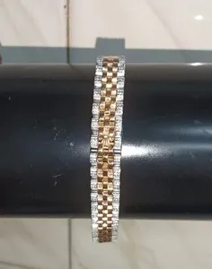 Authentic 14K Rose Gold Plated Round Cut Lab Created Diamond Men's Bracelet Tennis 8"