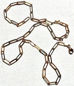 Authentic Sterling Silver Vermeil (Rose Gold Plated) 3.5mm 20" Paperclip Necklace