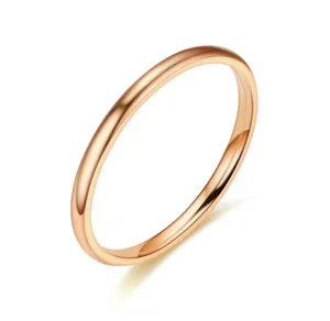Authentic 2mm Gold Plated Stackable Ring Wedding Band Women Girl size 3-13