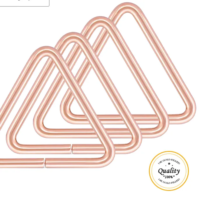 Authentic 14K Rose Gold Filled Open Triangle Jump Rings for Necklace 5/7.6/10mm Jewelry Triangle Jump Ring