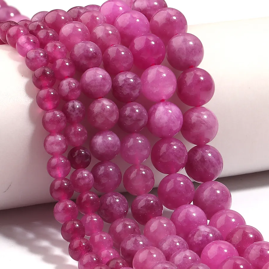Authentic Natural Stone Beads Rose Red Round Loose Spacer Beads For Jewelry Making DIY Bracelets Handmade Necklaces Accessories 6/8/10mm
