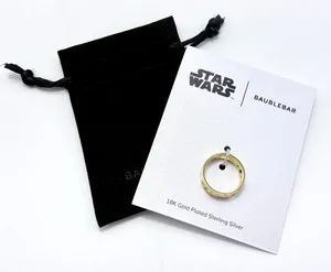 Authentic Baublebar Star Wars Mandalorian Grogu 18K Gold Plated Sterling Silver Ring Sz 7